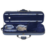 Premium Embroidered Square Blue Violin Case CT14 (Unique)