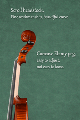 4/4 Full Size Solid Maple Wood and Ebony Fittings, Beginner Violin Outfit Q033