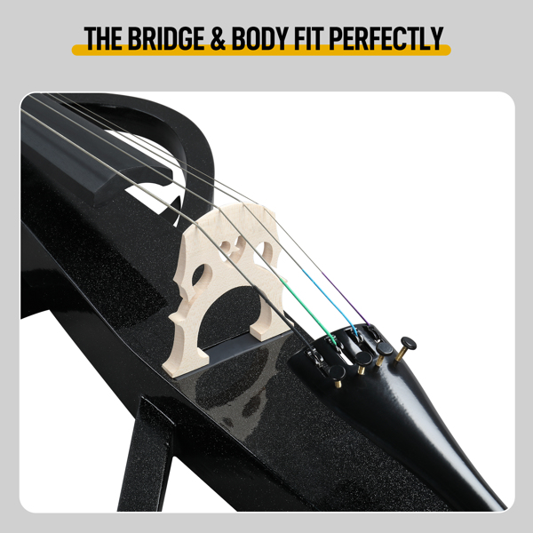 4/4 S-Style Electric Cello – Classic Black