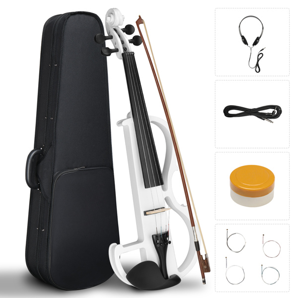 4/4 Entry-Level White Electric Violin Set