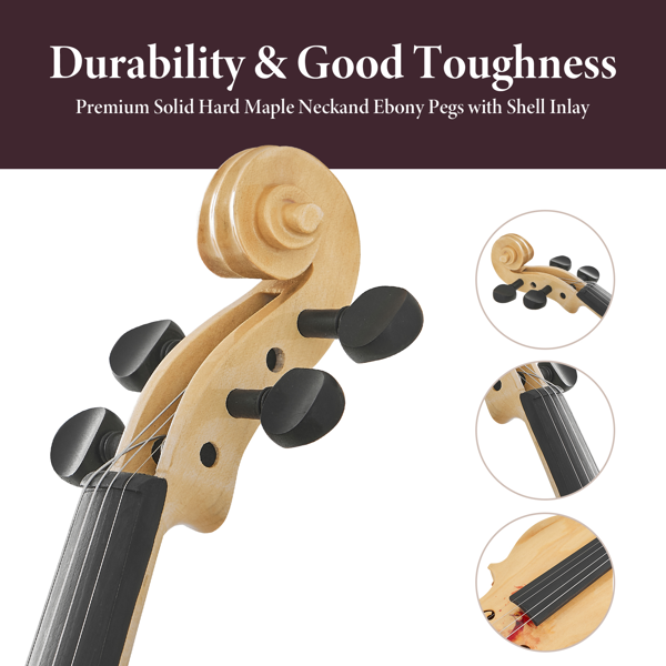 Full-Size Phoenix Carved Violin Outfit for Beginners & Artistic Performances-4