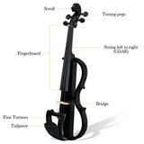 4/4 Entry-Level Black Electric Violin Set