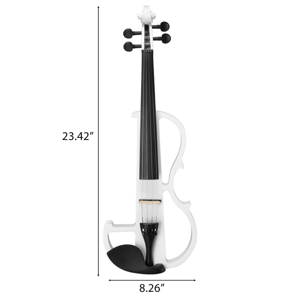4/4 Entry-Level White Electric Violin Set