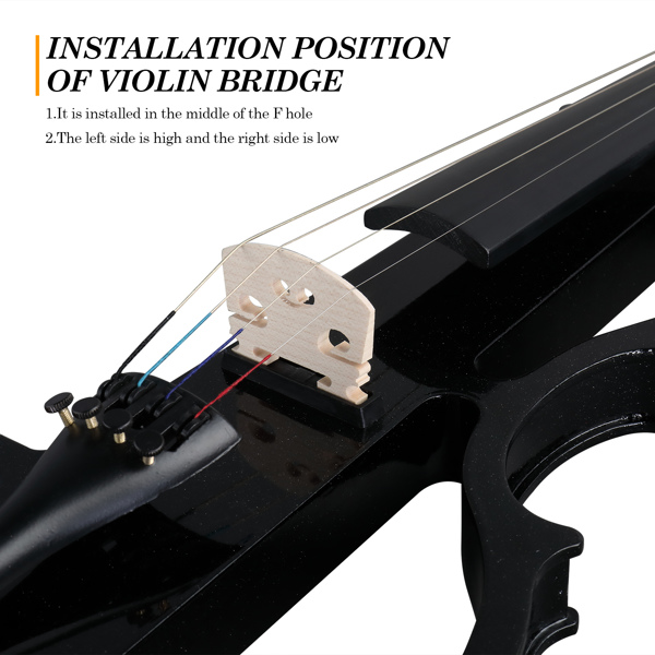 4/4 Entry-Level Black Electric Violin Set