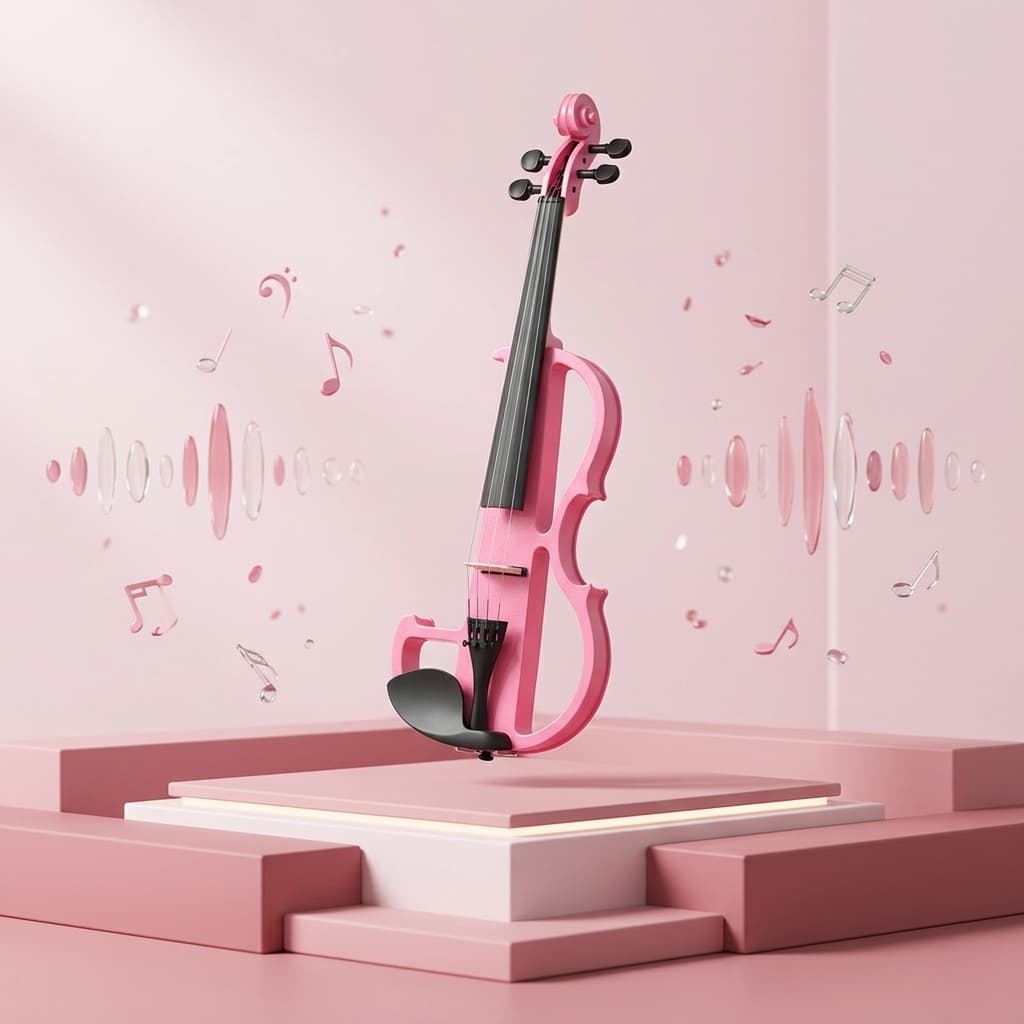 4/4 Entry-Level Pink Electric Violin Set-11