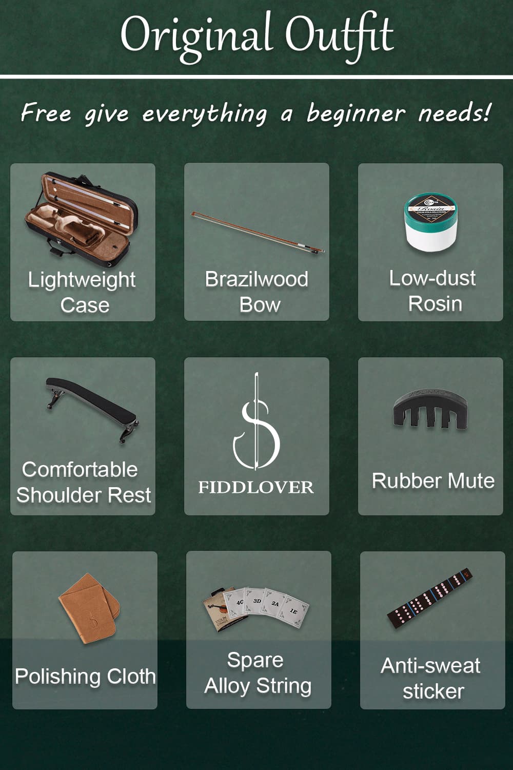 Best Q033 Beginner Violin Outfit | Complete Starter Kit, Ready to Play