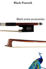 Brazilwood Violin Bow Peacock Carved Frog Elegant Quality B202