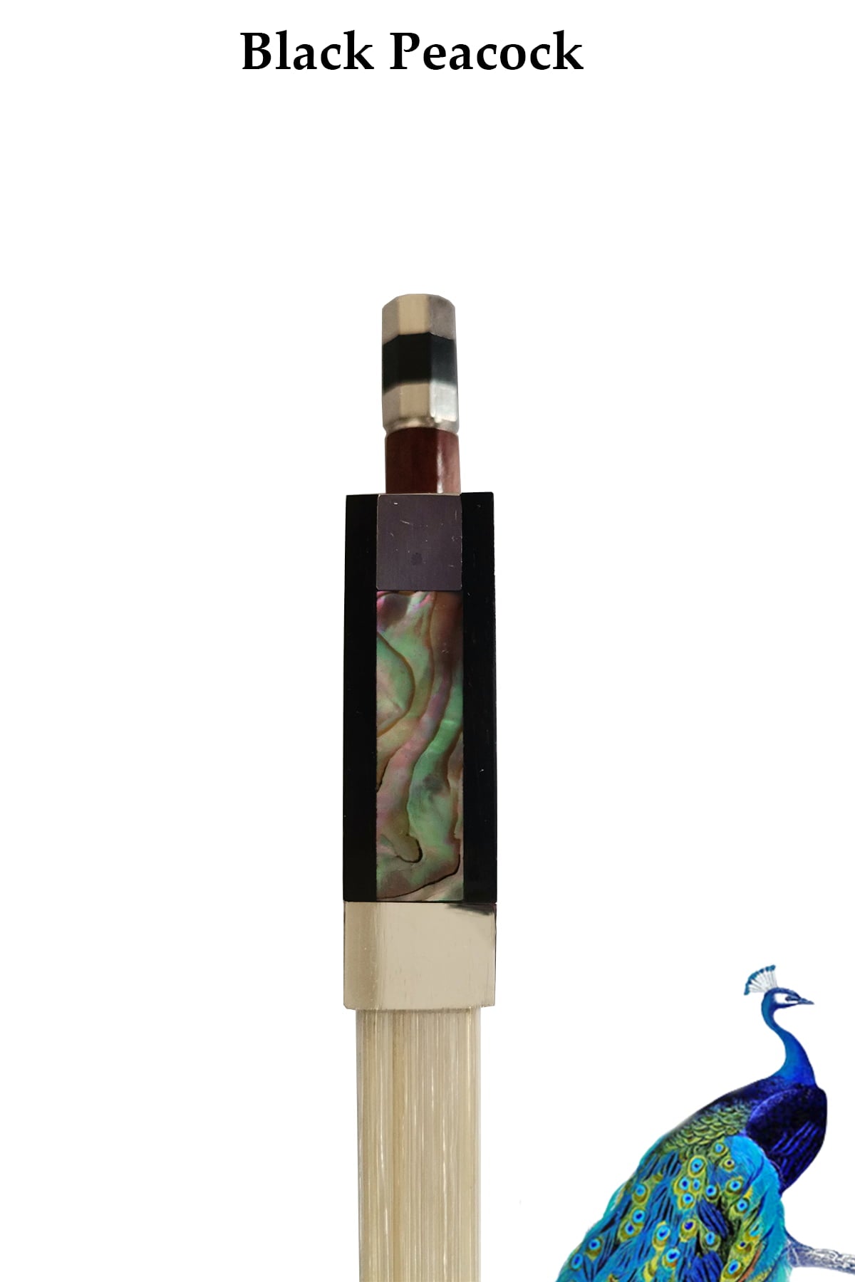 Brazilwood Violin Bow Peacock Carved Frog Elegant Quality B202