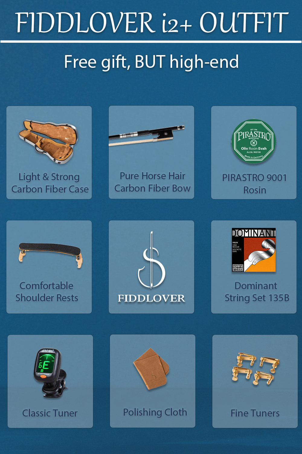 Fiddlover Intermediate Violin Outfit 