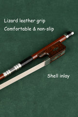 French Style Double Bass Bow B1174 - Snake Wood Frog 4