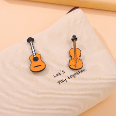 Orange Violin Brooch V7-2