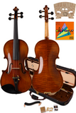 Full-size 44 Violin Set WAubert Bridge, Thomastik AL100 Strings, Bow, Case, Rosin, Mute, Fine Tuners, Shoulder Rest, Cleaning cloth