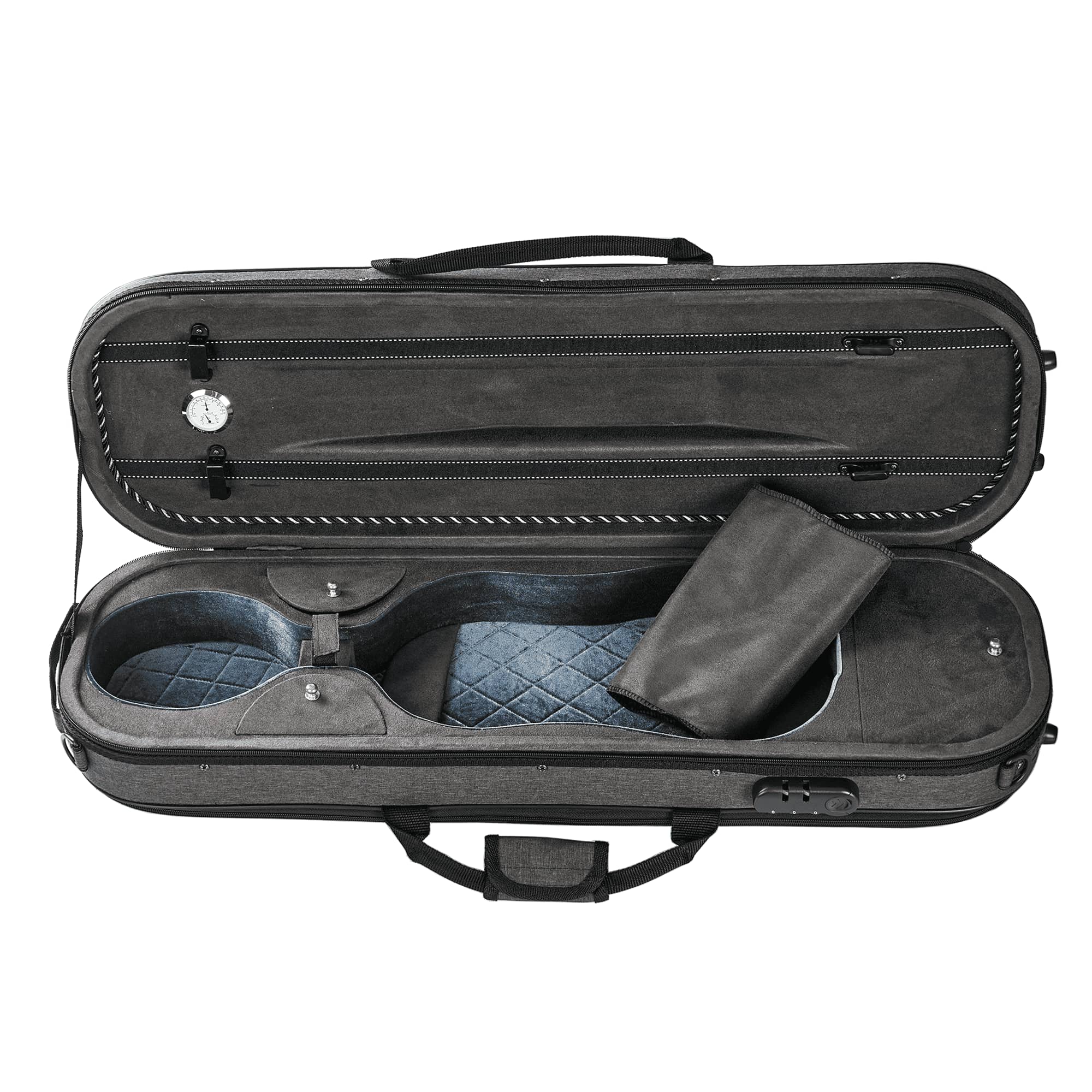 Gray Luxury Sturdy Large Space Violin Case CT19