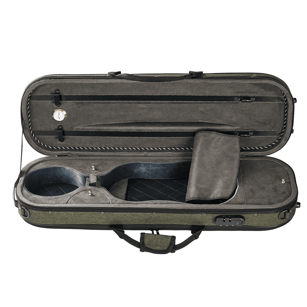 Green Luxury Sturdy Large Space Violin Case CT18 | Free Shipping