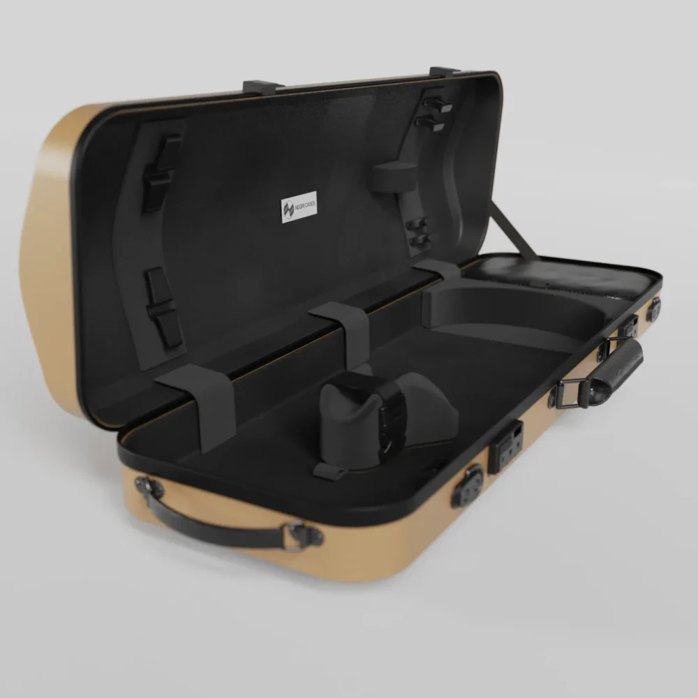 Negri Quantum Oblong Violin Case - Golden Sand&Black