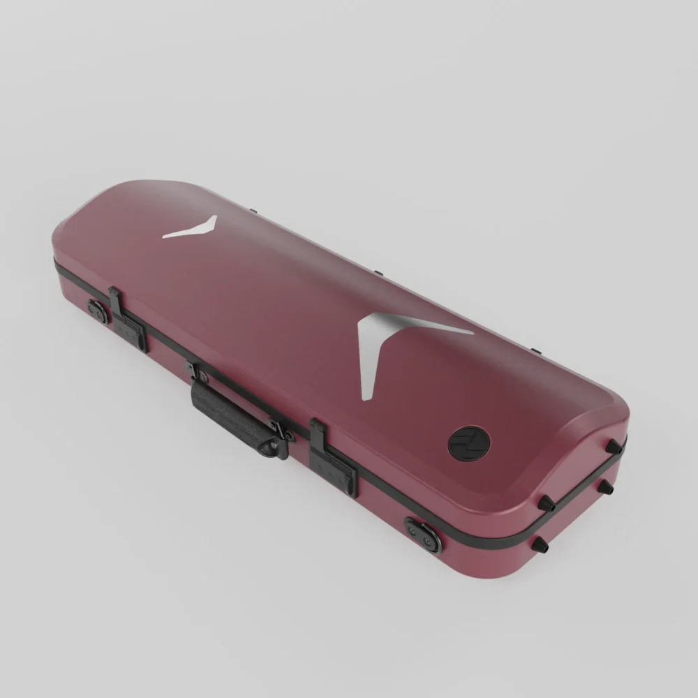 Negri Quantum Oblong Violin Case - Imperial Red&Black