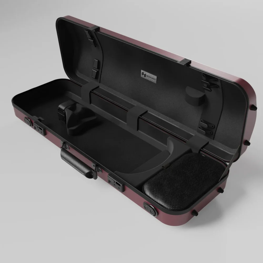 Negri Quantum Oblong Violin Case - Imperial Red&Black