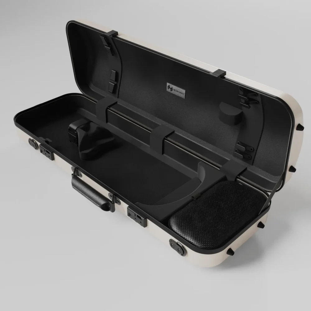 Negri Quantum Oblong Violin Case - Radiant Ivory&Black