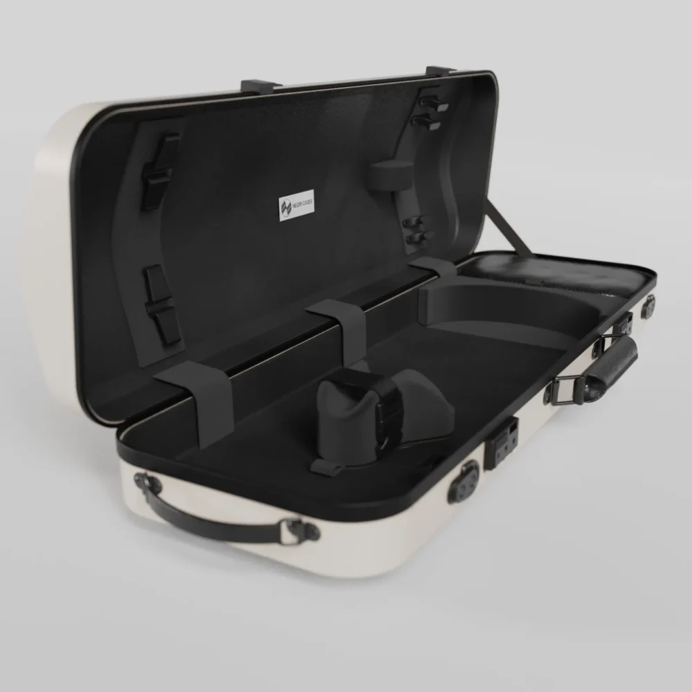 Negri Quantum Oblong Violin Case - Radiant Ivory&Black