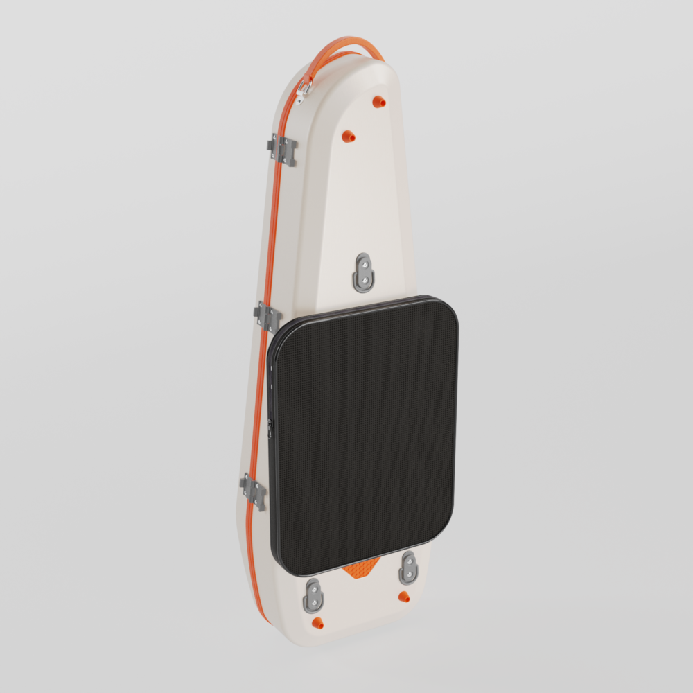 Negri Quantum Triangular Violin Case - Radiant Ivory/Orange