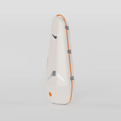 Negri Quantum Triangular Violin Case - Radiant Ivory/Orange