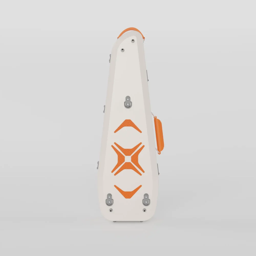 Negri Quantum Triangular Violin Case - Radiant Ivory/Orange