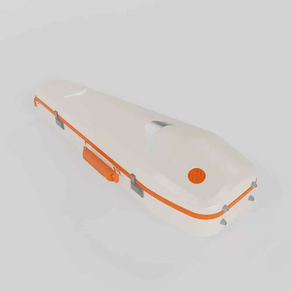 Negri Quantum Triangular Violin Case - Radiant Ivory/Orange