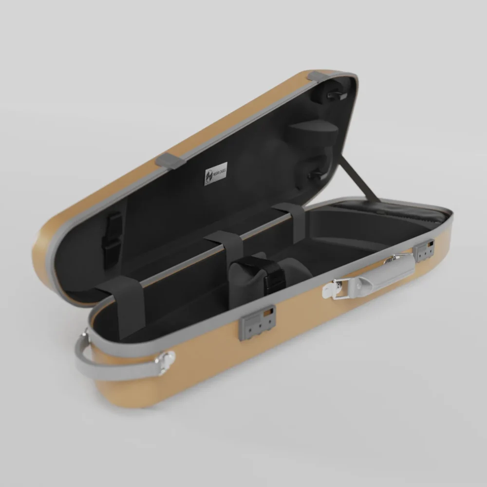 Negri Quantum Triangular Violin Case Golden Sand&Grey