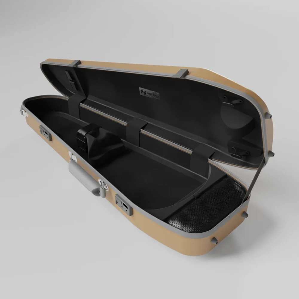 Negri Quantum Triangular Violin Case Golden Sand&Grey