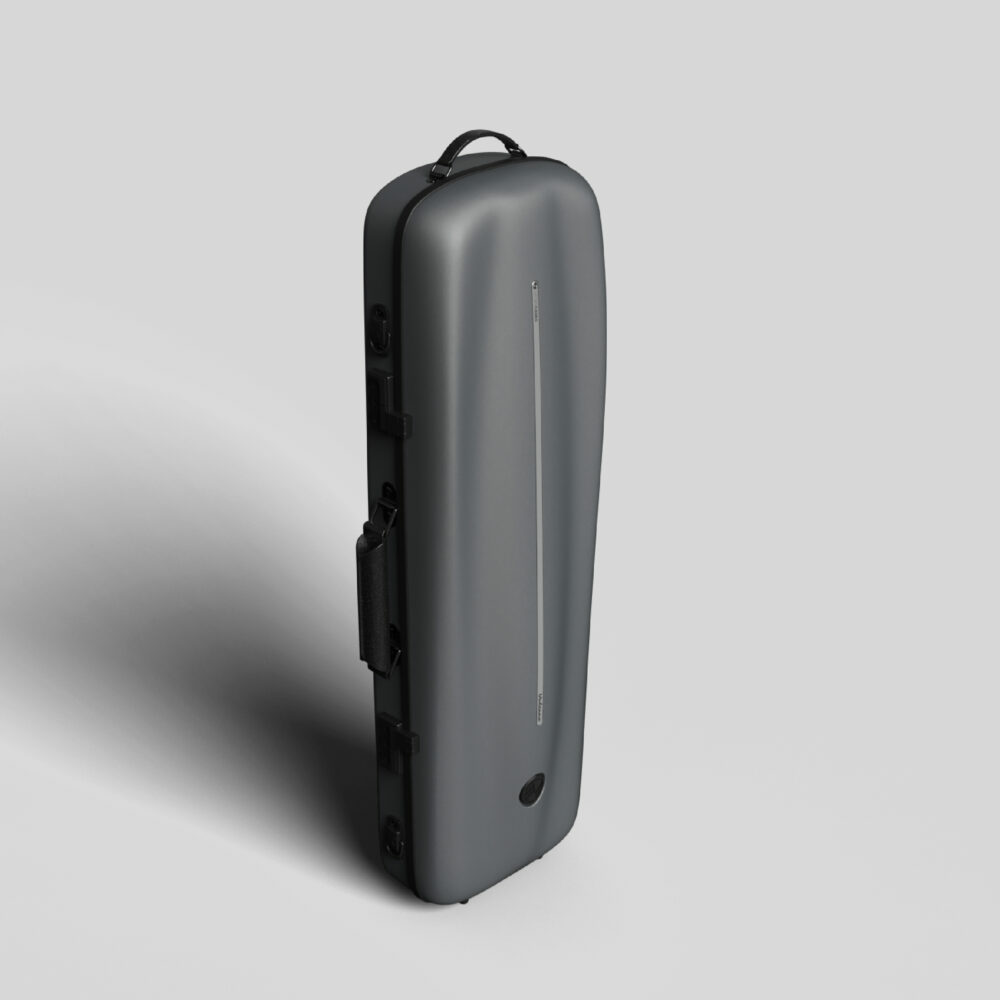 Negri Vulcano Carbon Fiber Oblong Violin Case - Mercedes Matte Gray