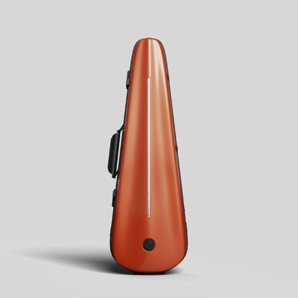 Negri Vulcano Carbon Fiber Triangular Violin Case – Lamborghini Orange