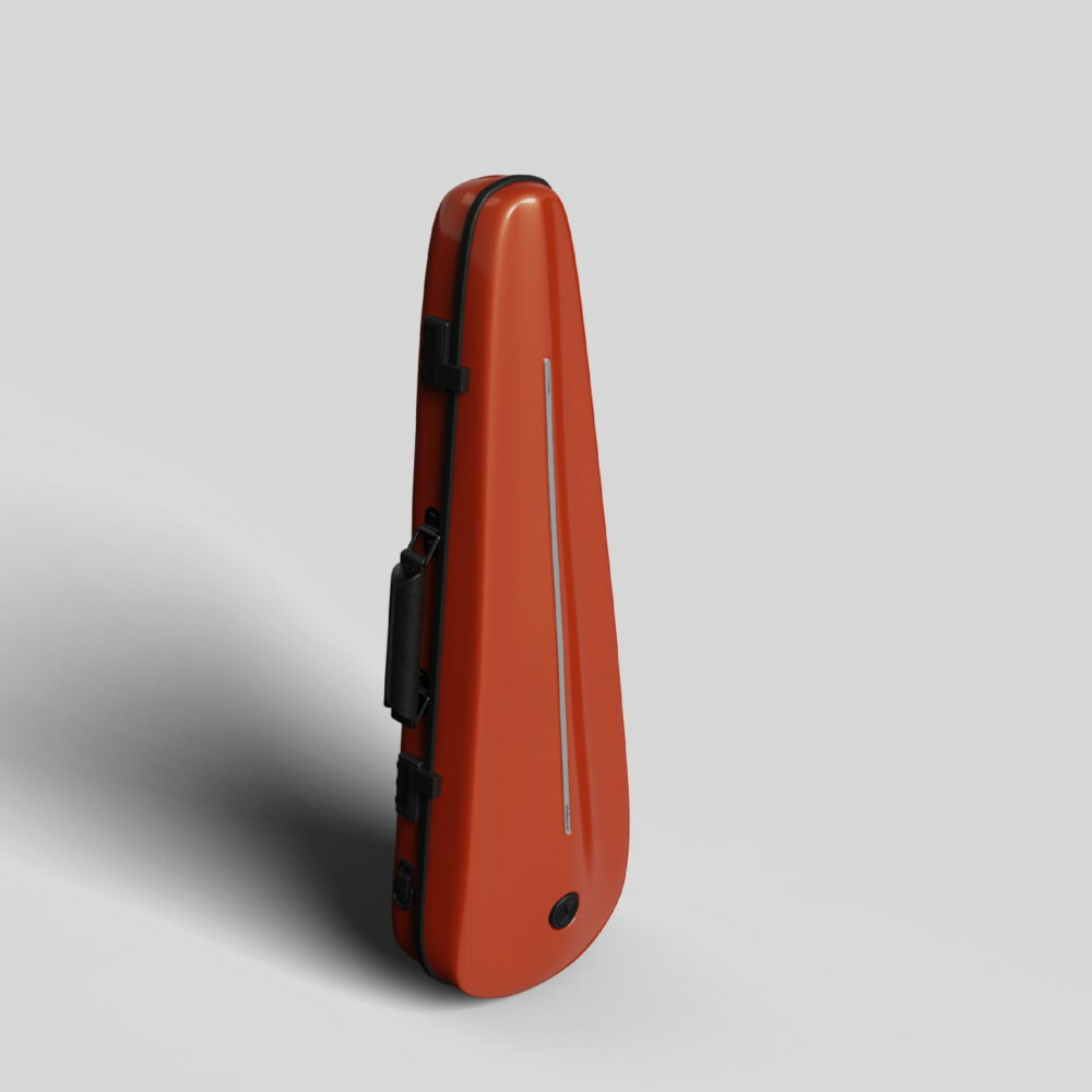 Negri Vulcano Carbon Fiber Triangular Violin Case – Lamborghini Orange