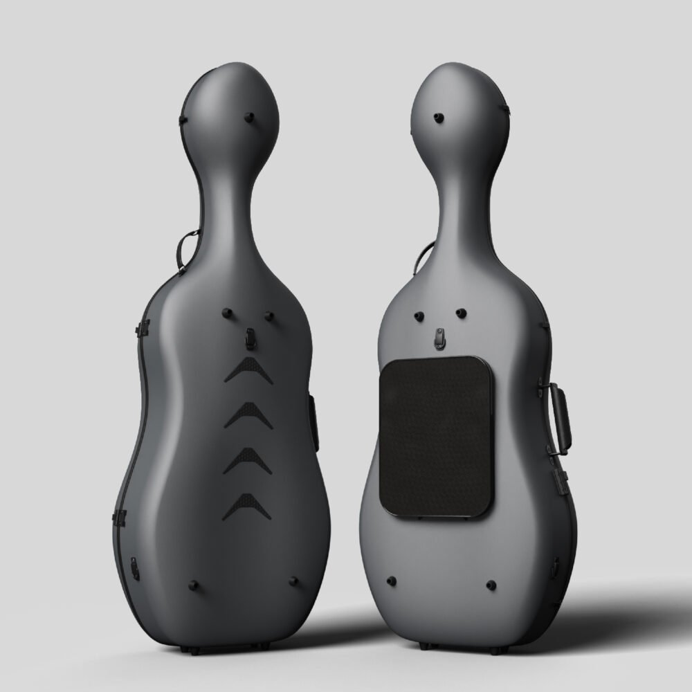 Negri Vulcano High-Density Carbon Fiber Cello Case - Mercedes Matte Gray