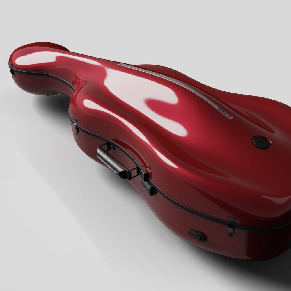 Negri Vulcano High-Density Carbon Fiber Cello Case (Fire Red Mcclaren)