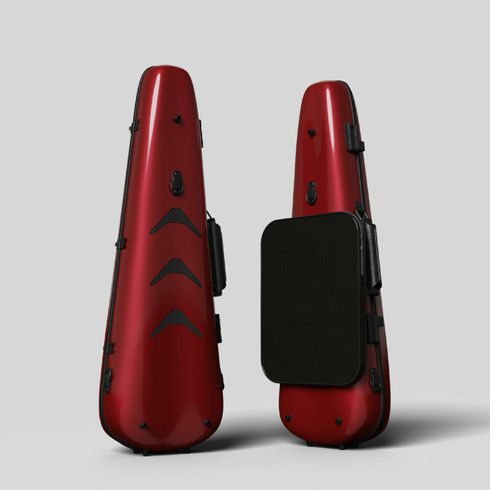 Negri Vulcano Triangular Violin Case – Fire Red McLaren
