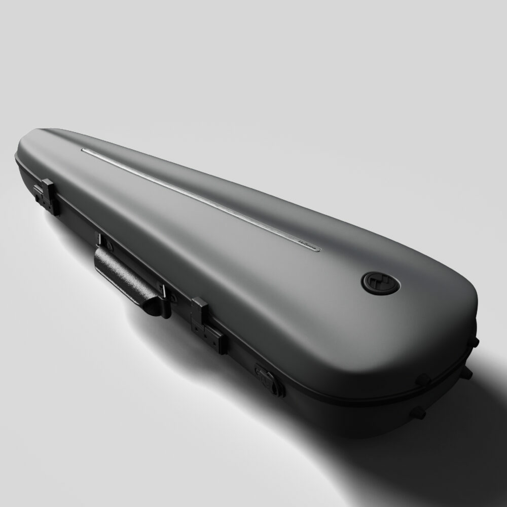 Negri Vulcano Triangular Violin Case – Matte Gray Mercedes