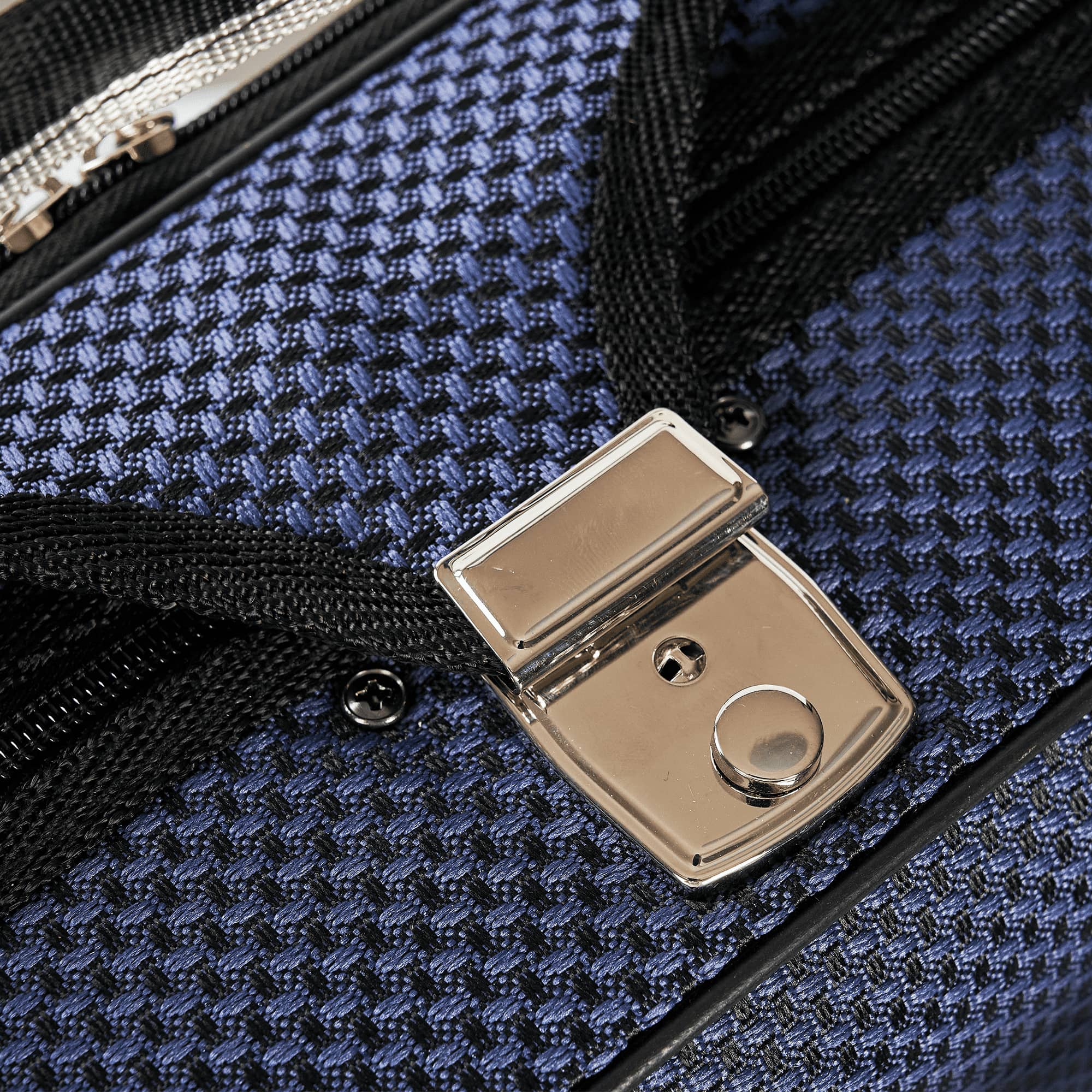 Premium Embroidered Square Blue Violin Case CT14 (Unique)