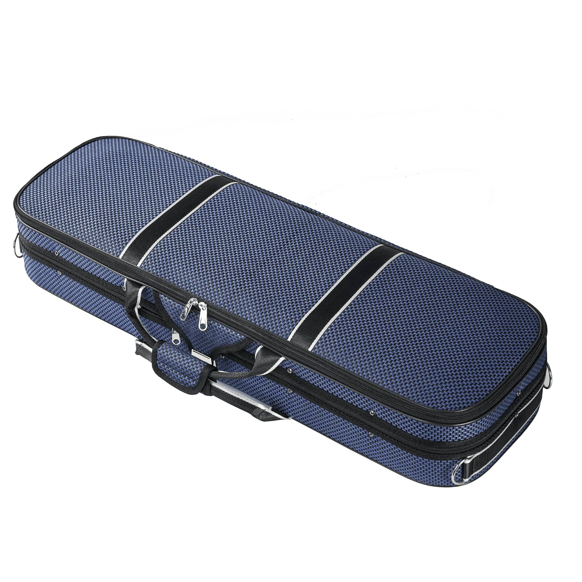 Premium Embroidered Square Blue Violin Case CT14 (Unique)