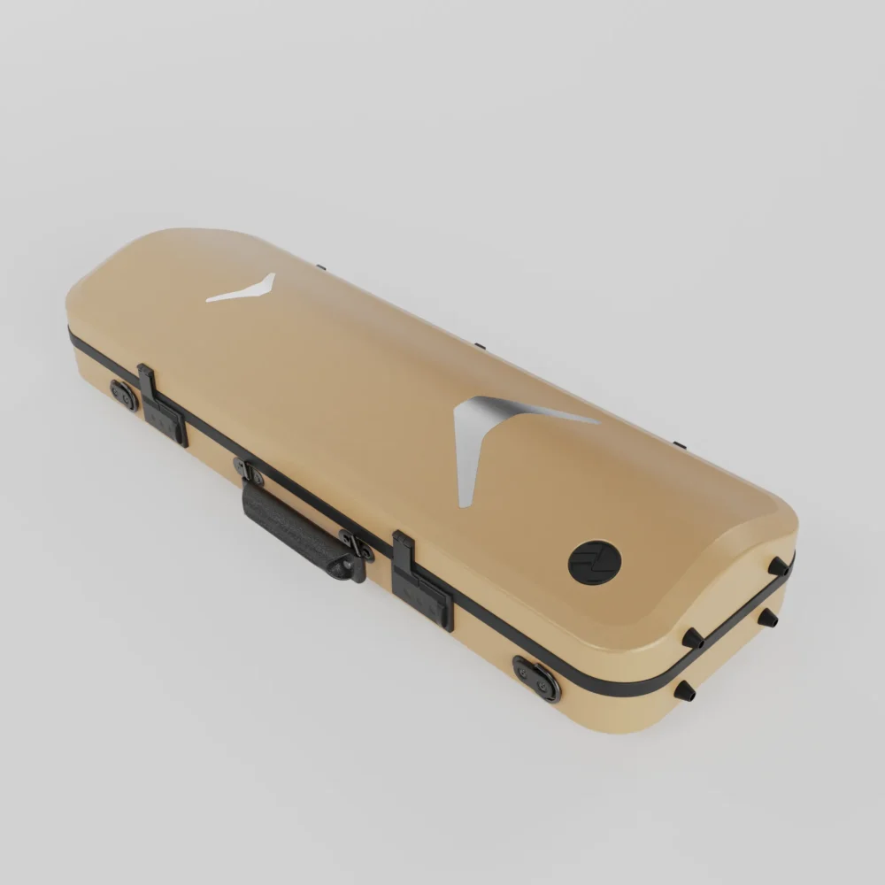 Quantum Oblong Violin Case Golden Sand - Black Negri