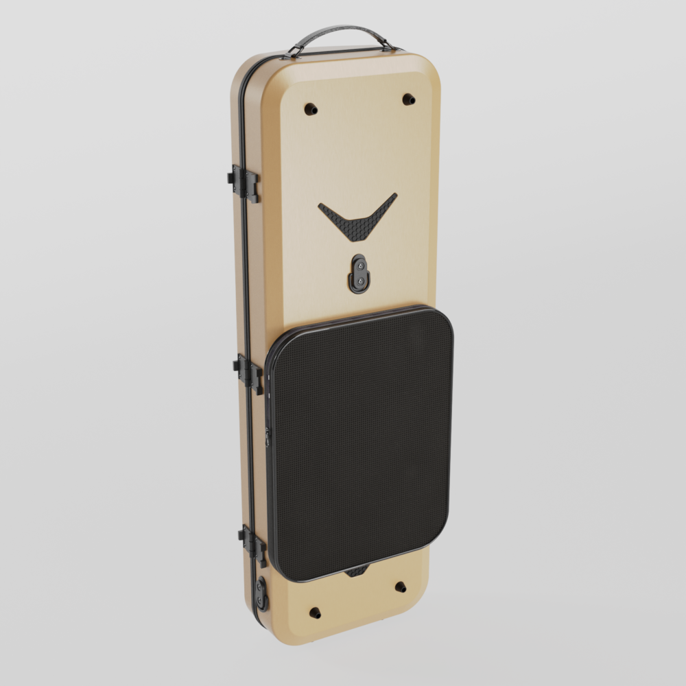 Quantum Oblong Violin Case Golden Sand - Black Negri