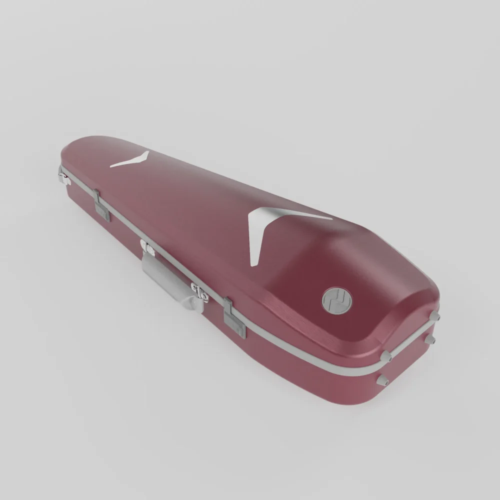 Quantum Triangular Violin Case Imperial Red - Grey Negri