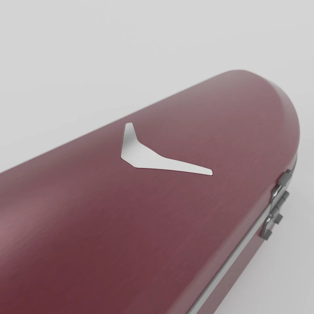 Quantum Triangular Violin Case Imperial Red - Grey Negri