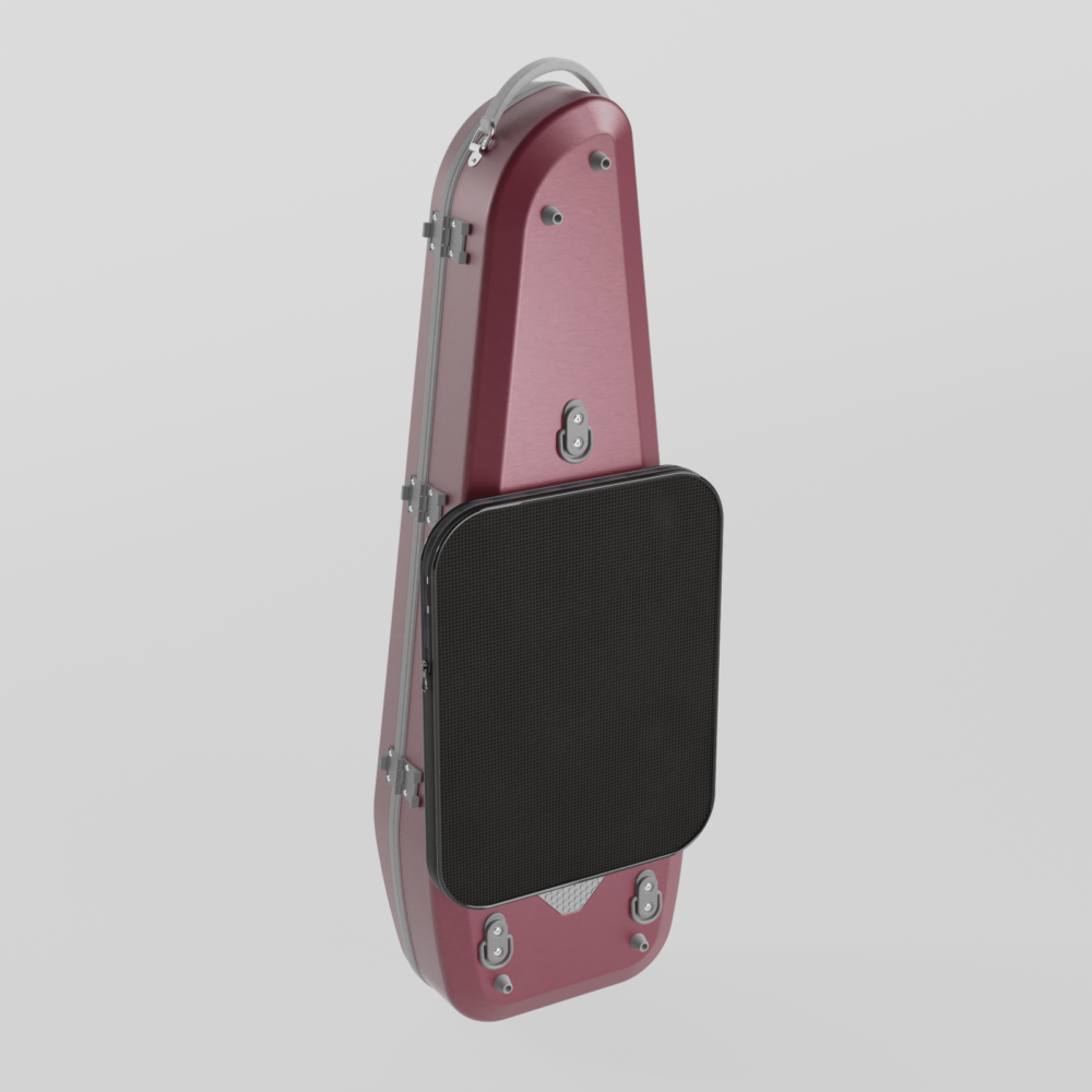 Quantum Triangular Violin Case Imperial Red - Grey Negri