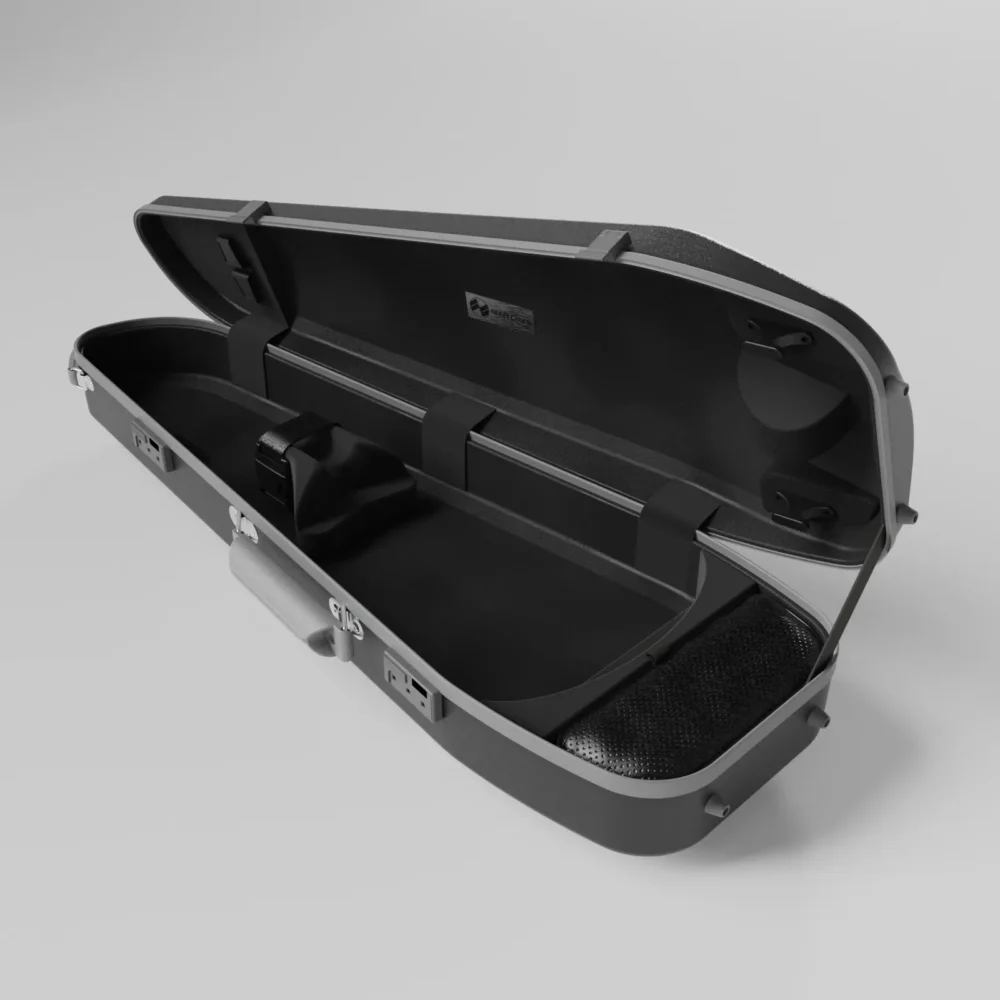 Quantum Triangular Violin Case Onyx Black - Grey Negri