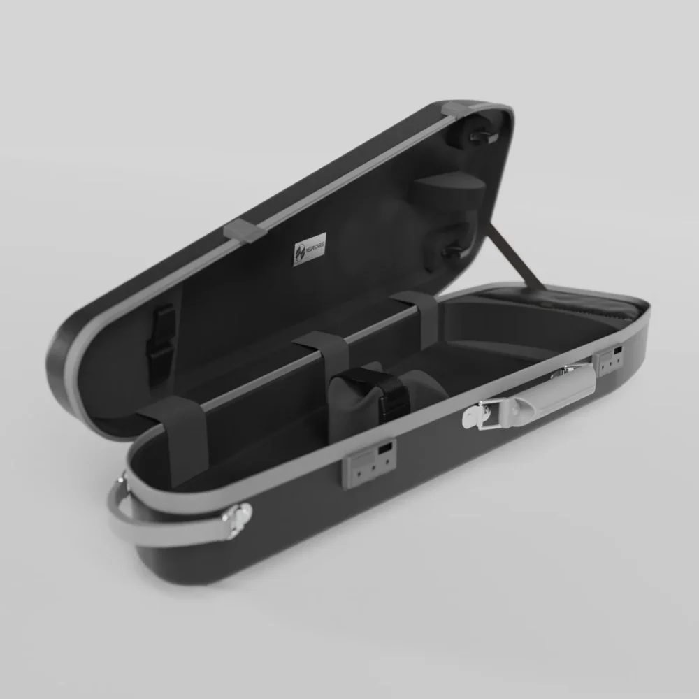 Quantum Triangular Violin Case Onyx Black - Grey Negri