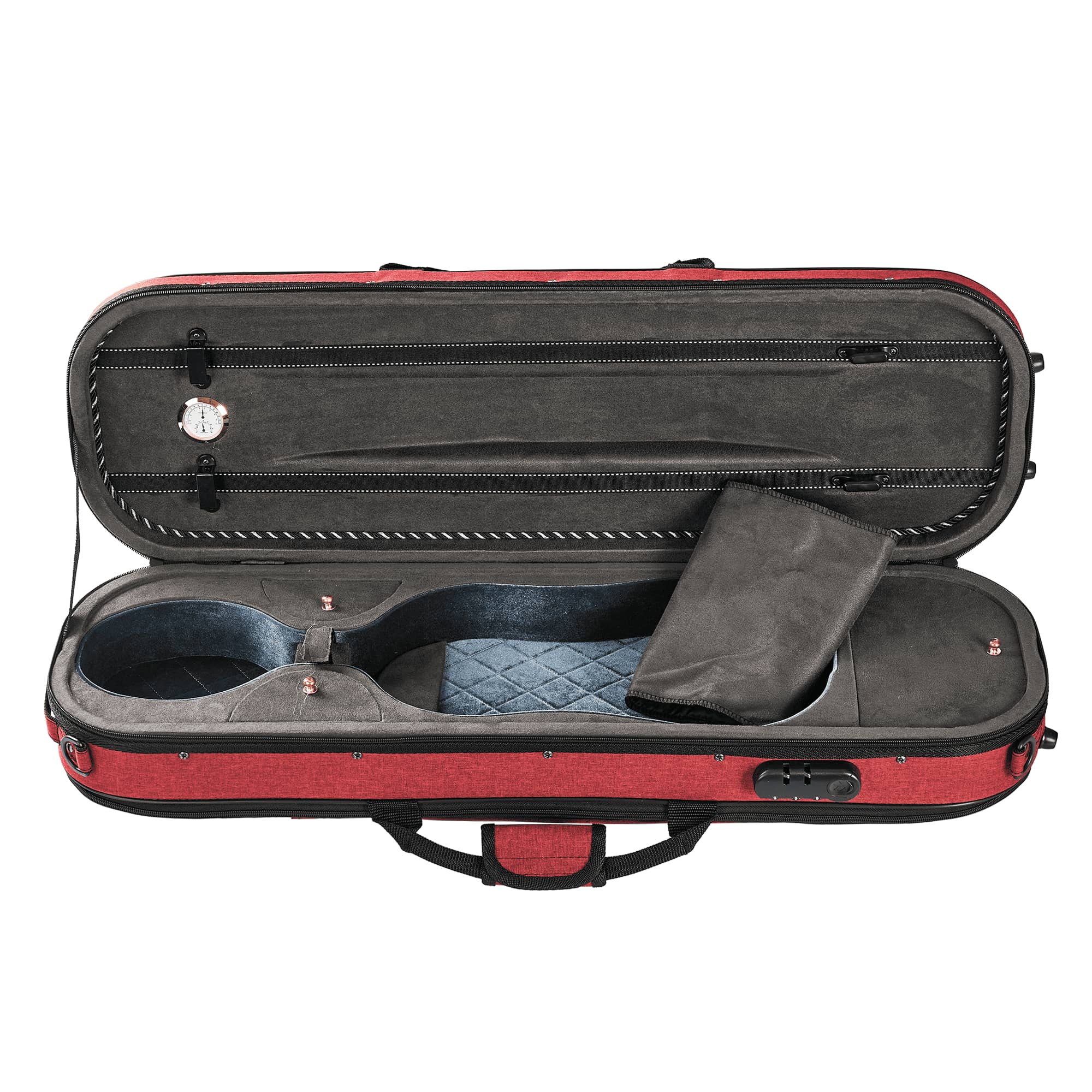 Red Luxury Sturdy Large Space Violin Case CT20