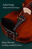 4/4 Full Size Solid Maple Wood and Ebony Fittings, Beginner Violin Outfit